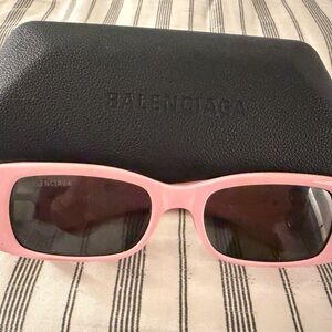 Balenciaga Pink Sunglasses with Black Case